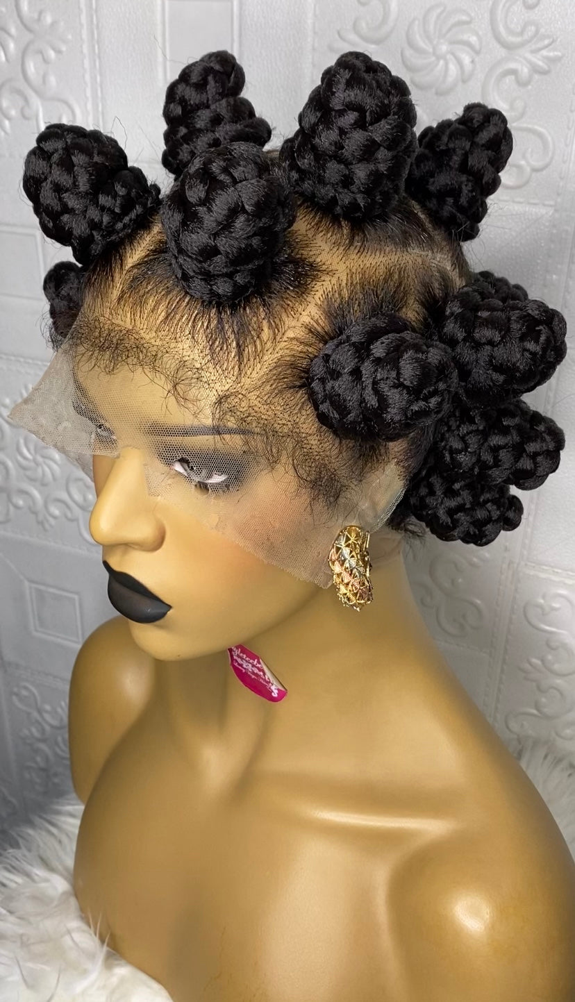 Bantu knots braid wig