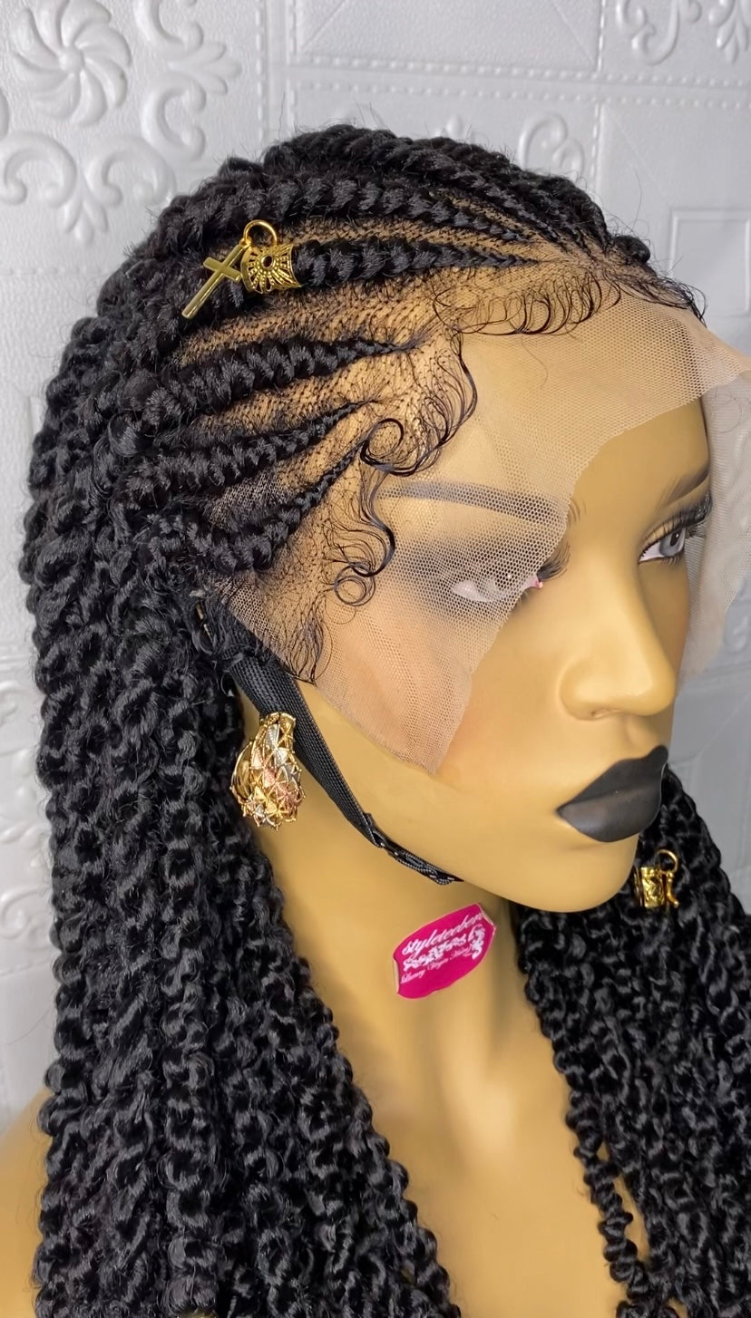 Chunky spring twist cornrows