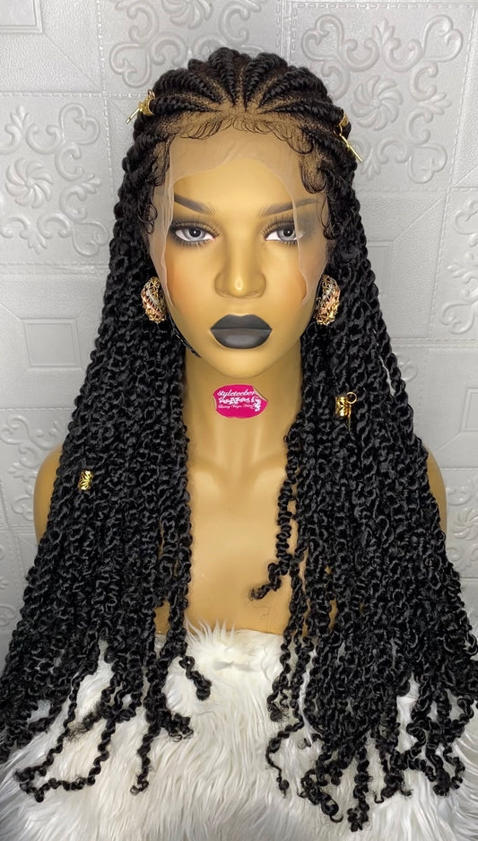 Chunky spring twist cornrows