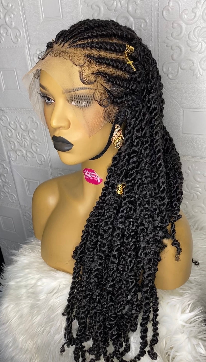 Chunky spring twist cornrows