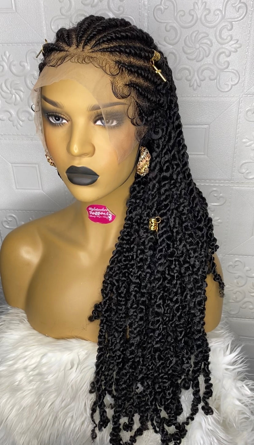 Chunky spring twist cornrows