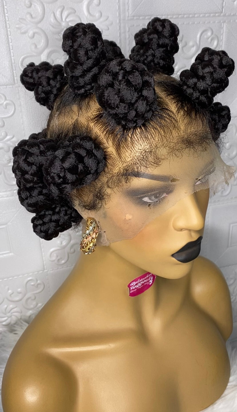 Bantu knots braid wig