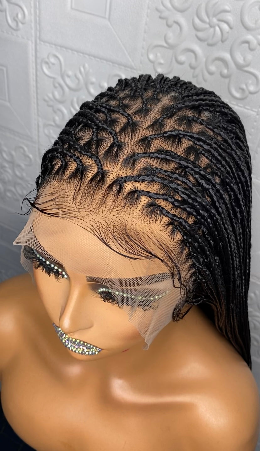Premium French curly wig(black)