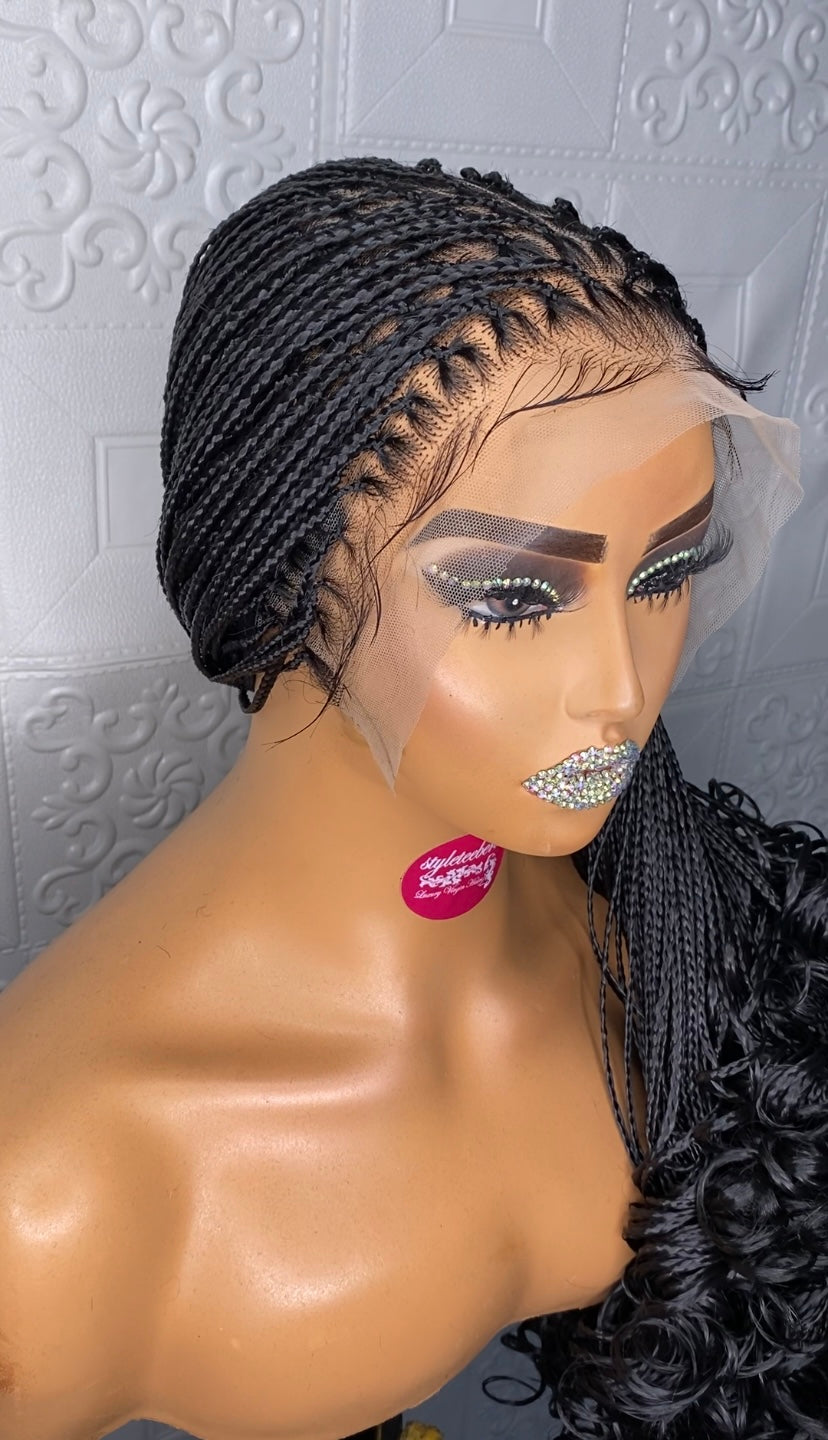 Premium French curly wig(black)