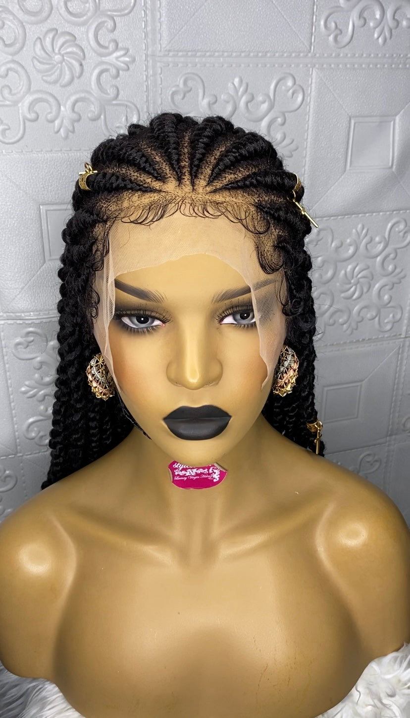 Chunky spring twist cornrows