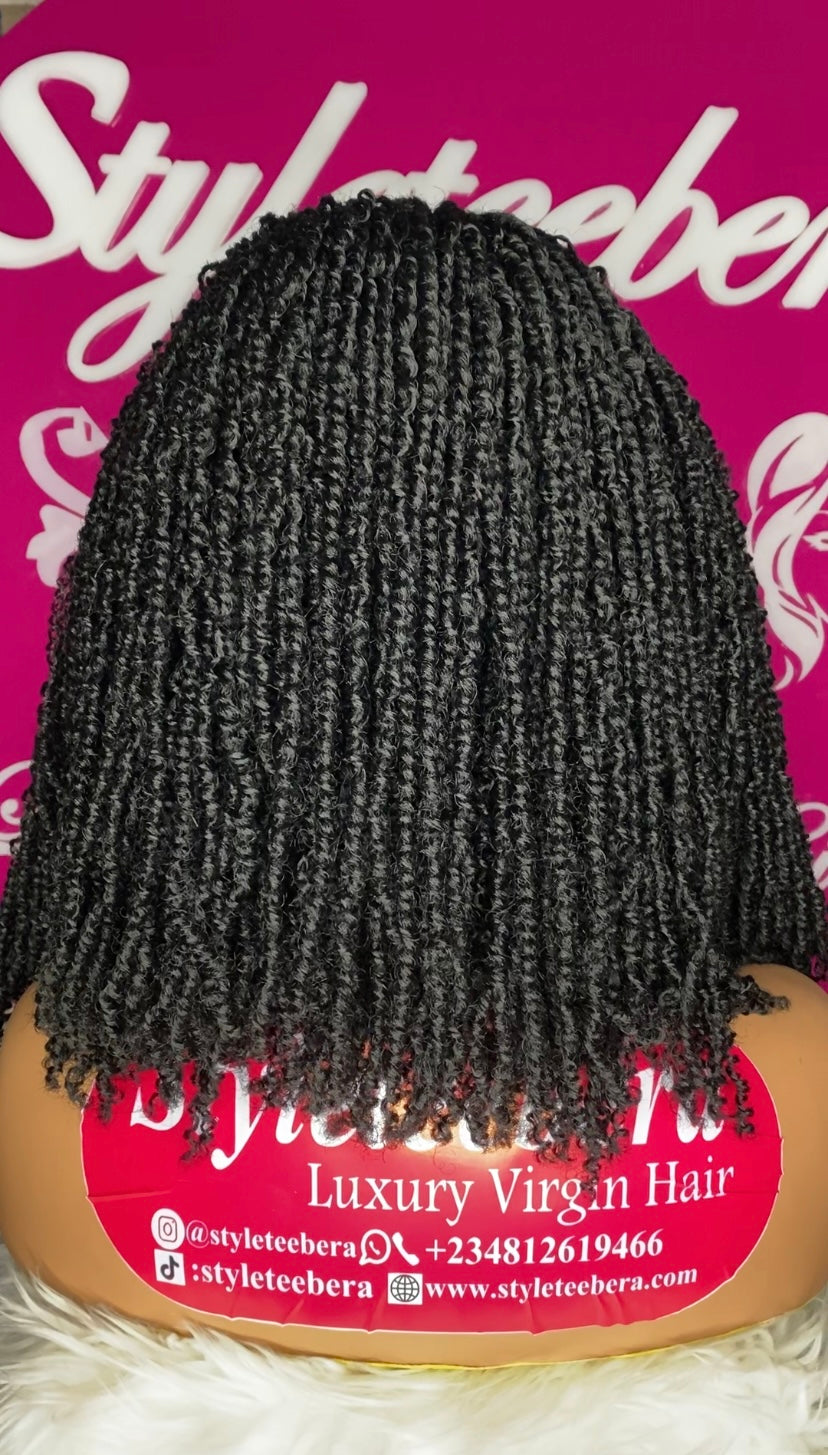 Nubian micro twist braid wig(black) 12 inches
