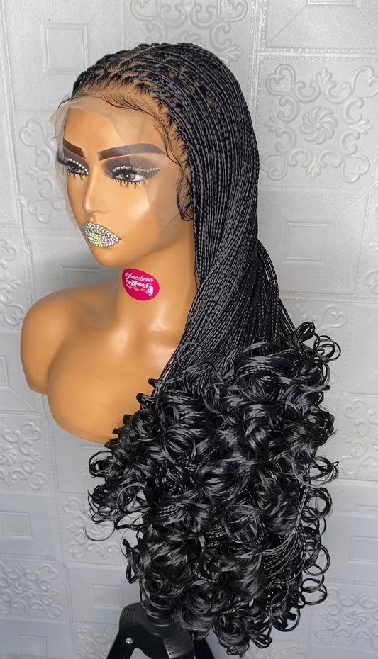 Premium French curly wig(black)