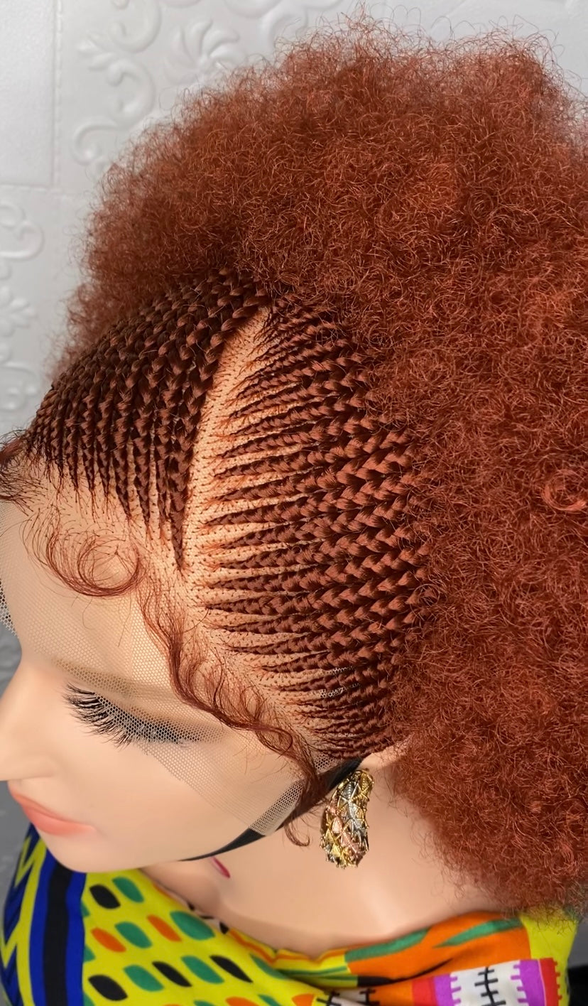Afro pop(Auburn) braid wig
