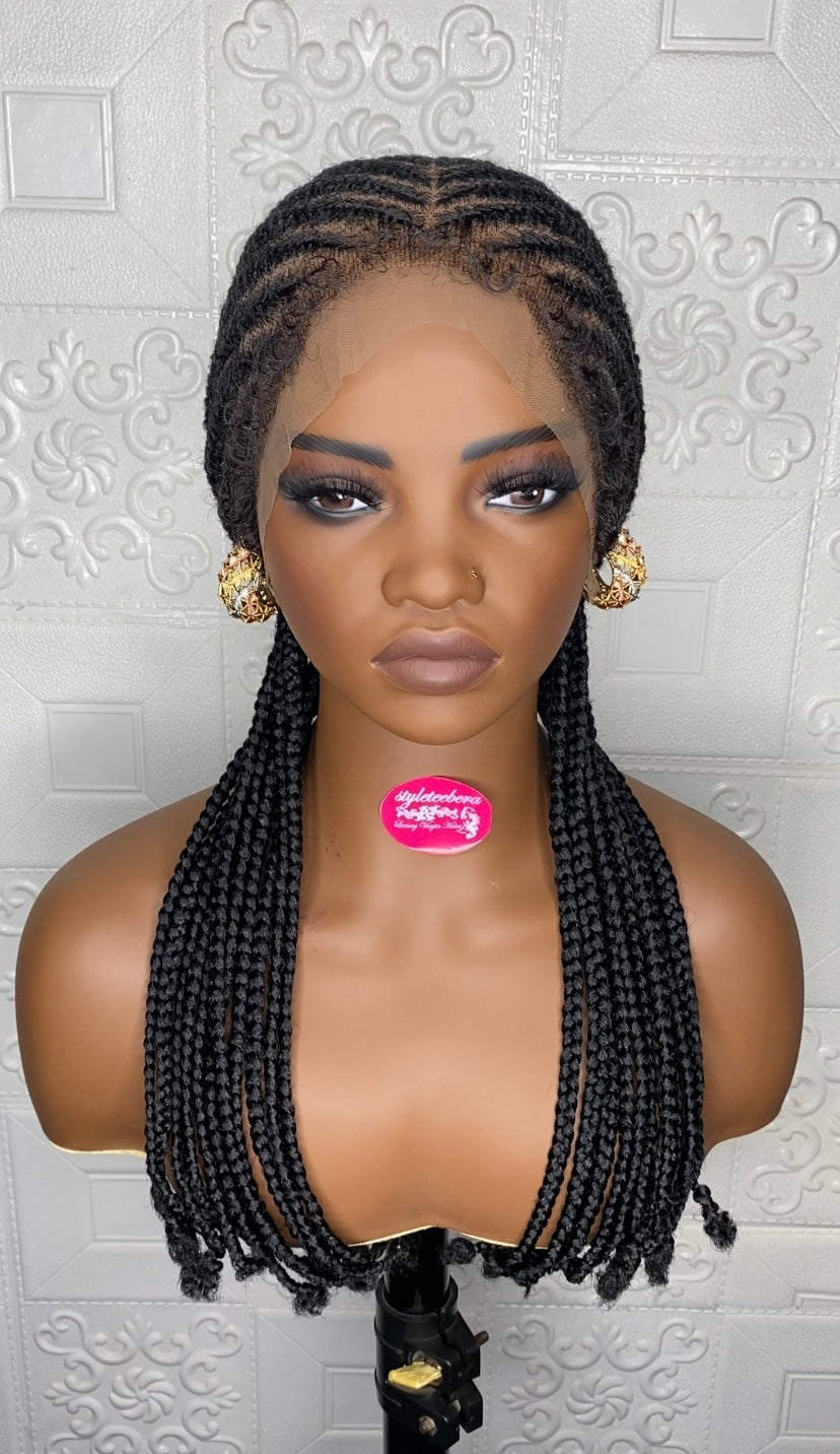 Full lace cornrow hybrid unit(Black)