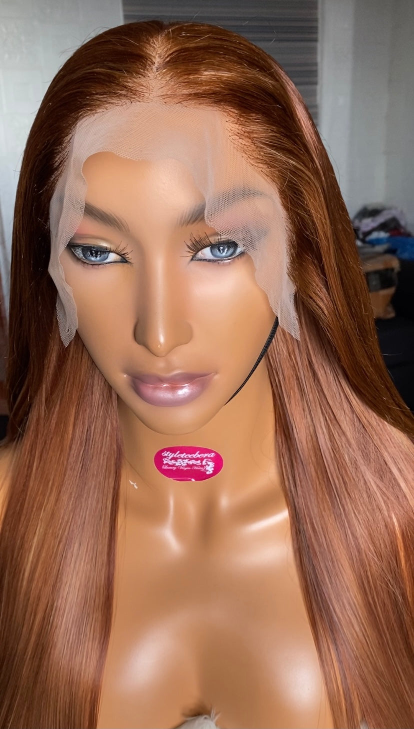 Remy straight human hair(cinnamon/ginger)