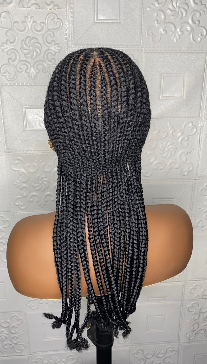 Full lace cornrow hybrid unit(Black)