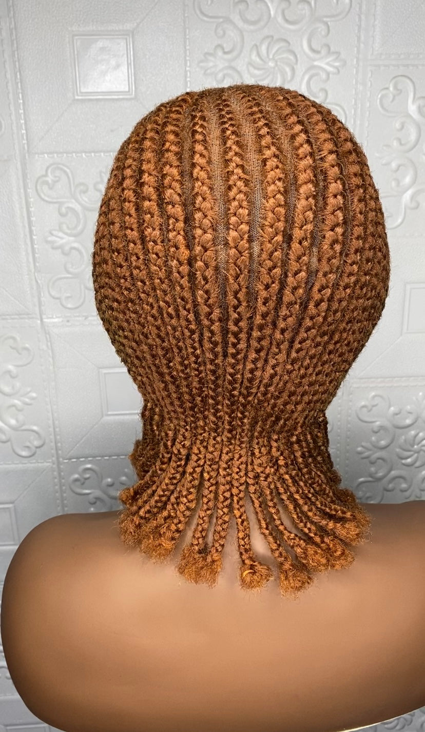 Full lace cornrow hybrid unit(brownish gold)