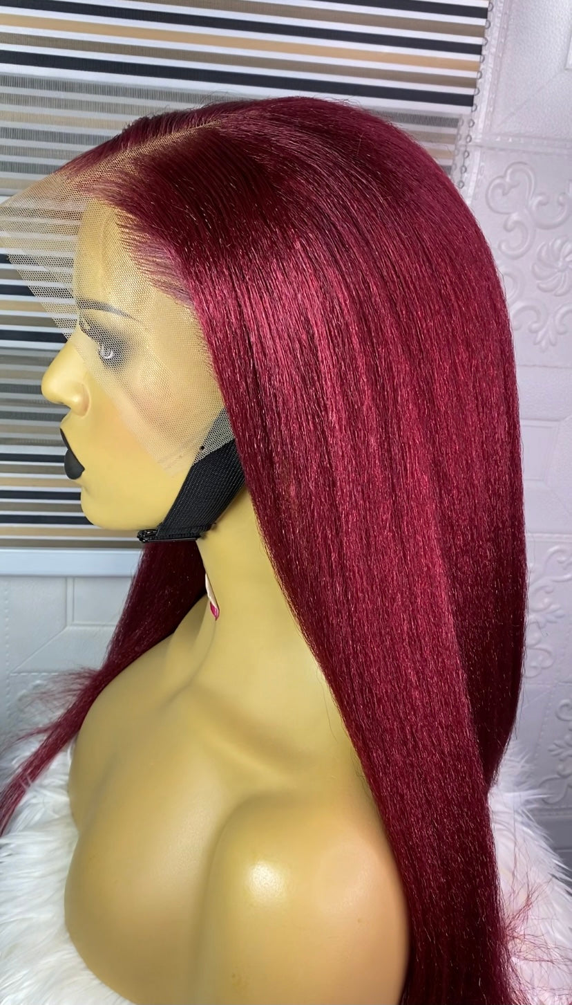 Havanah kinky straight wig(burgundy)