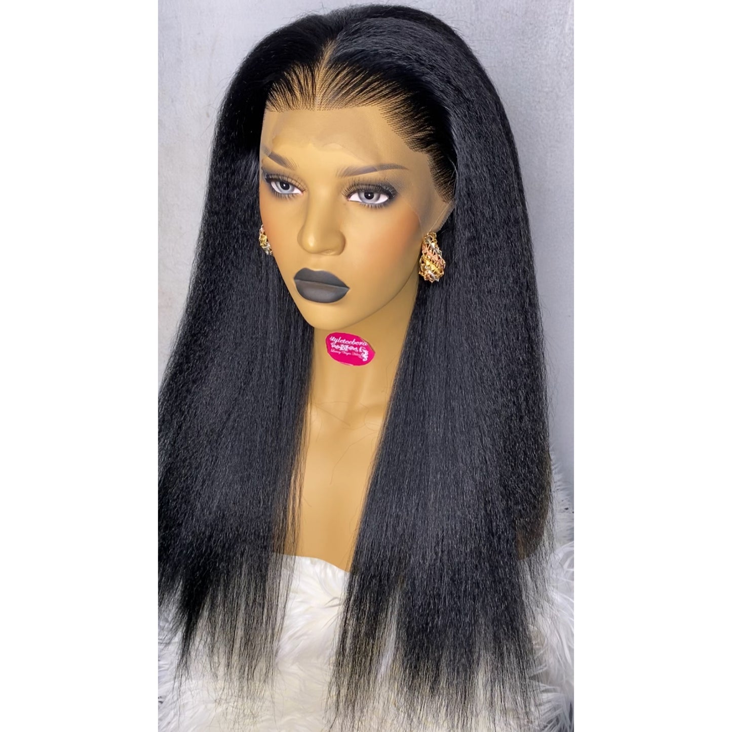 Havanah natural kinky straight wig(Jet black)