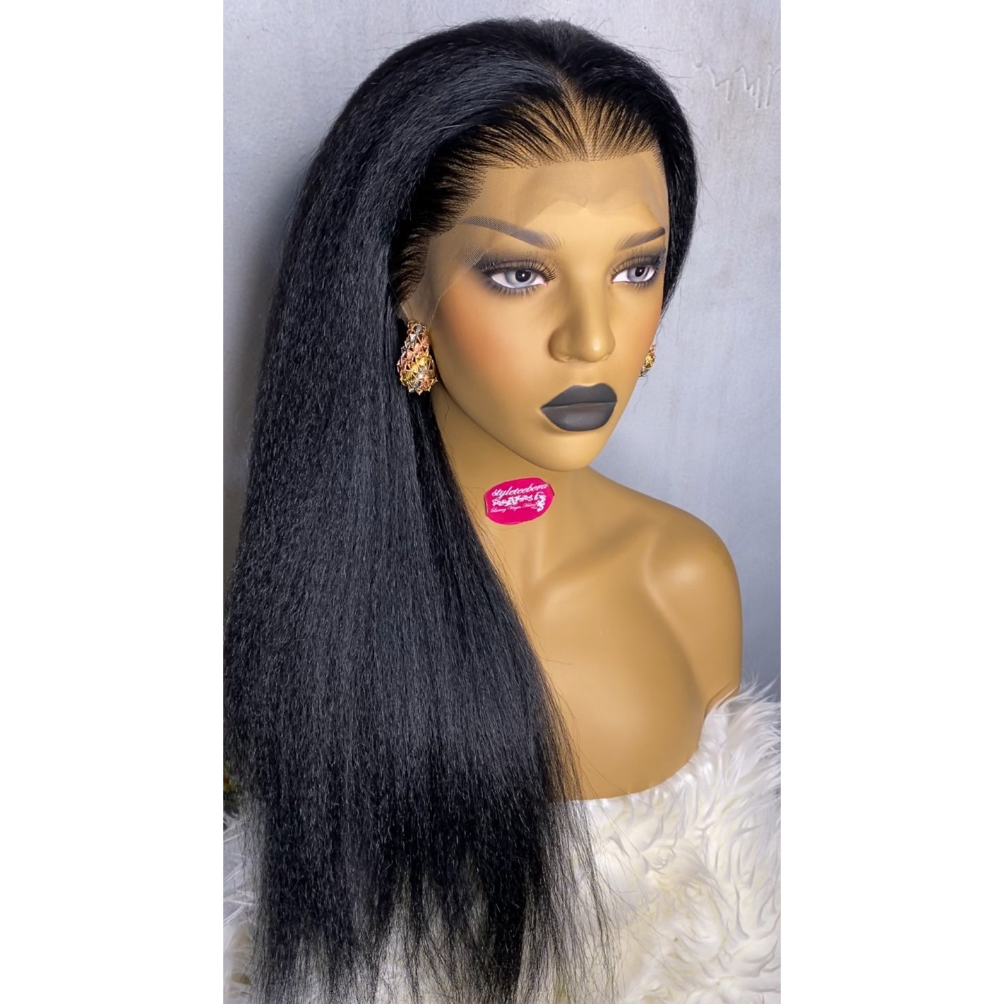 Havanah natural kinky straight wig(Jet black)