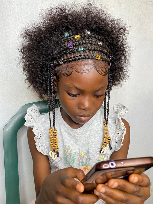Half stitch braids Afro jerry pop unit