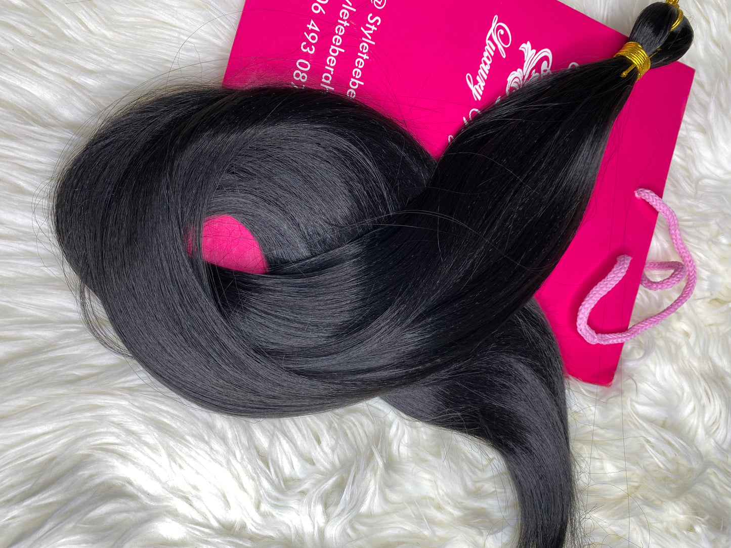 Bone straight braids hair extension #1B