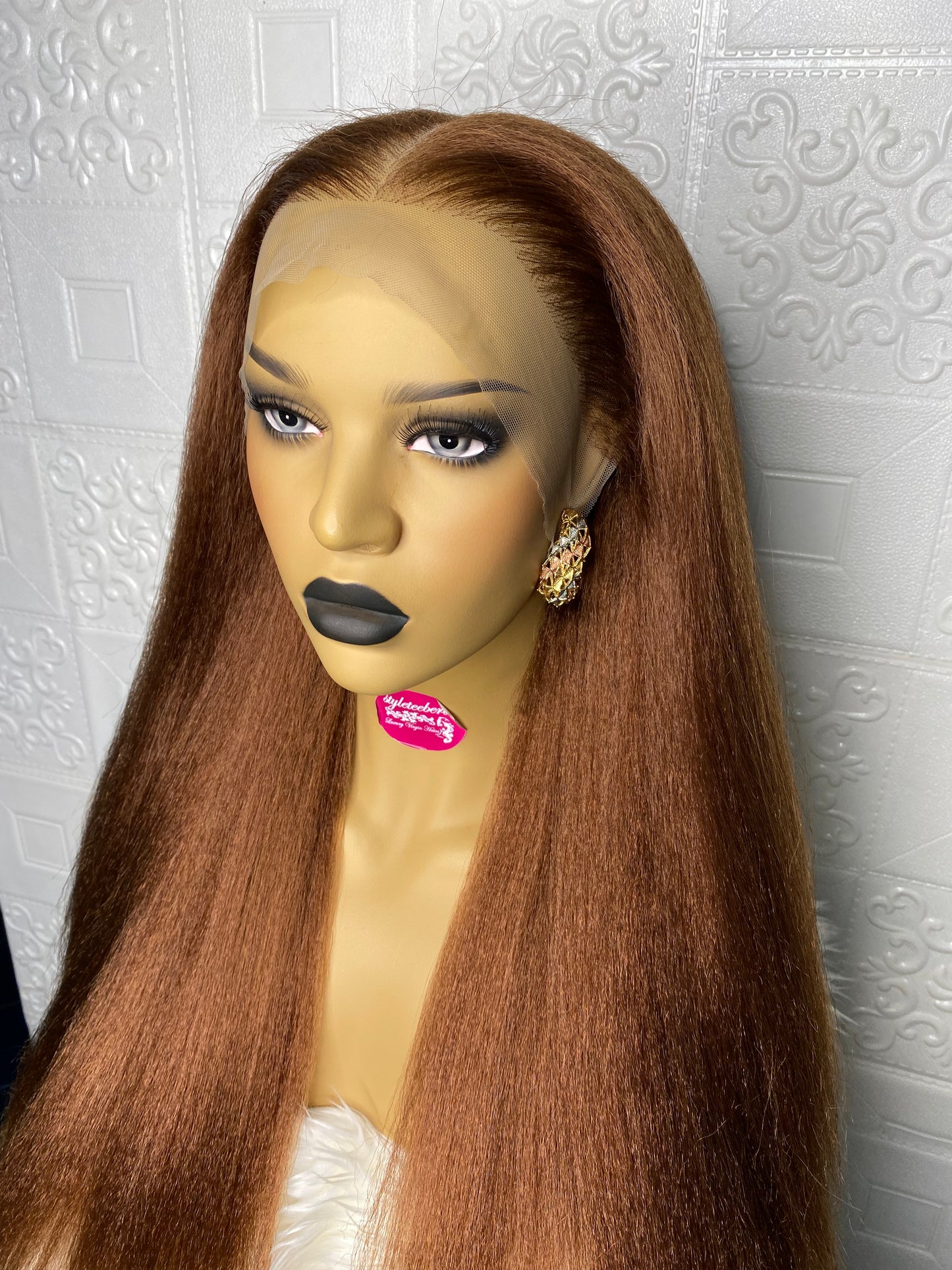 Havanah kinky straight wig(honey brown)