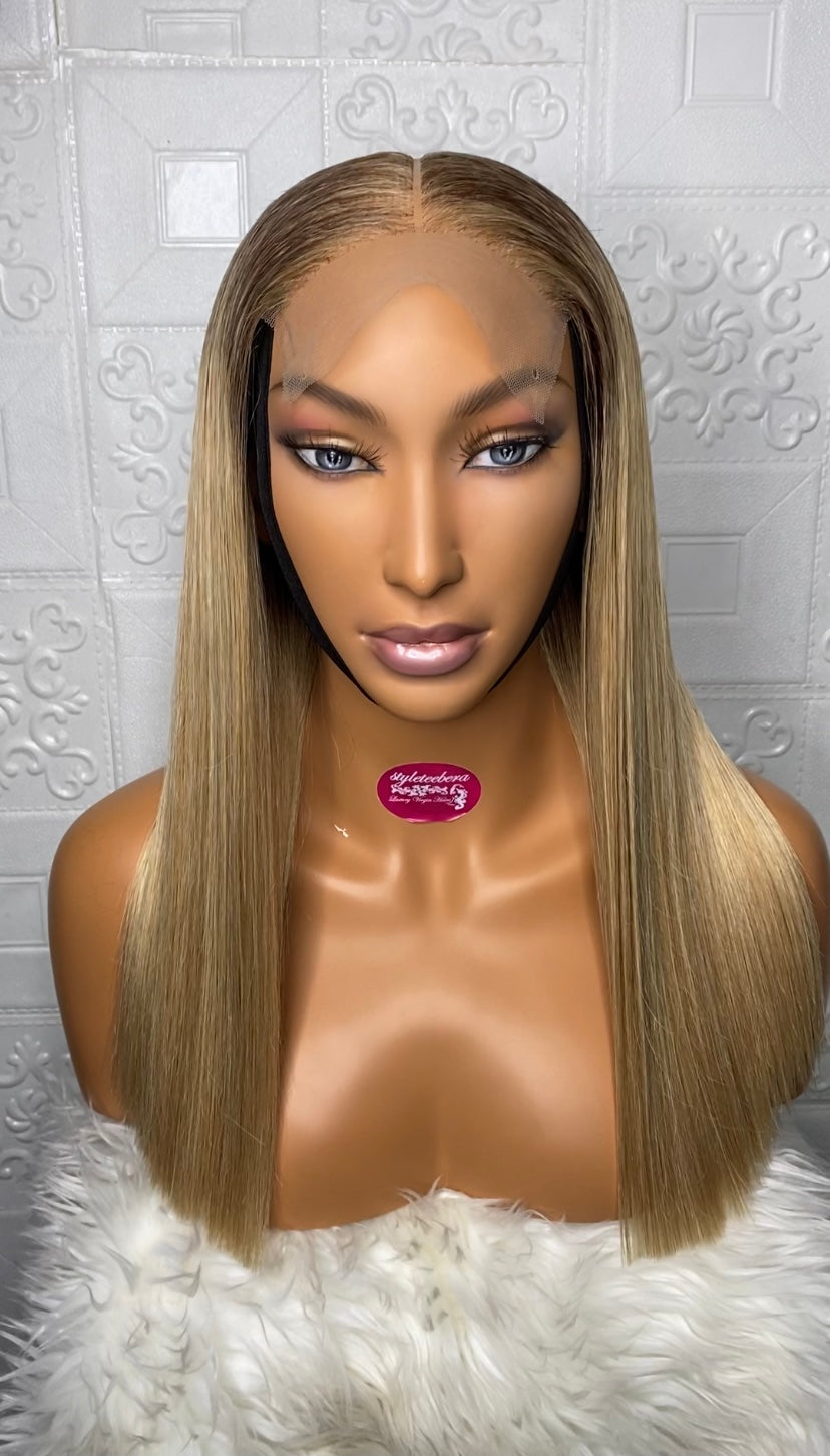 Blonde straight wig
