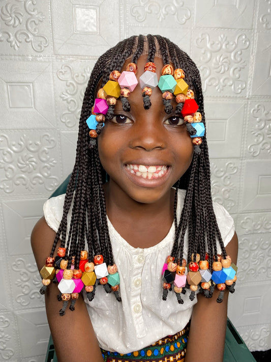 Kiara braid bang kiddies wig
