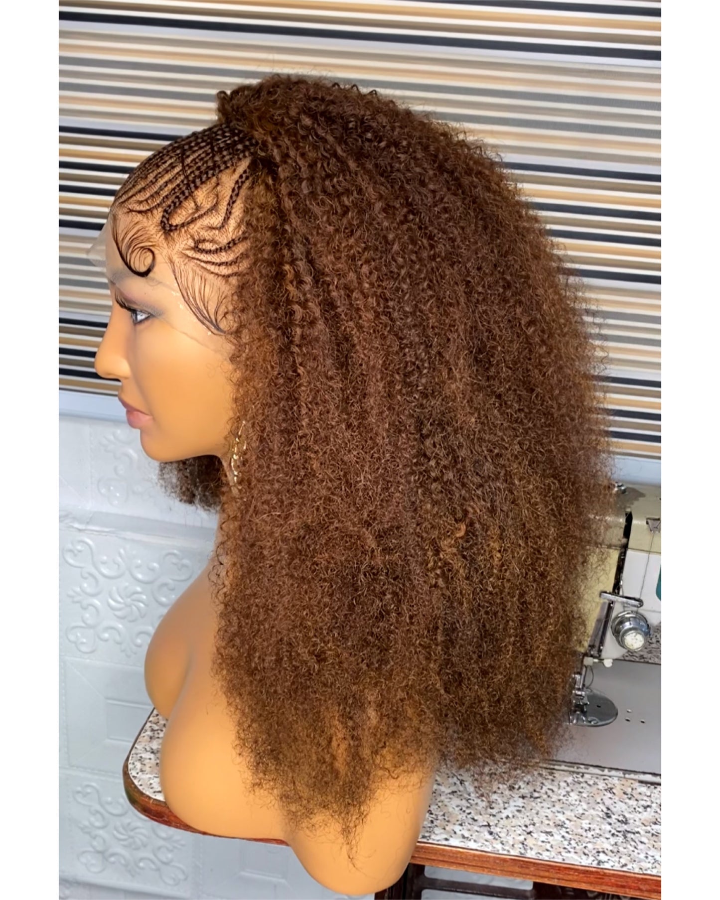 Afro kinky pop human hair wig