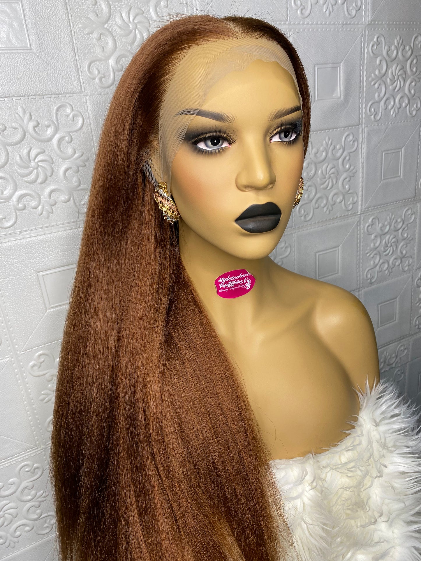 Havanah kinky straight wig(honey brown)