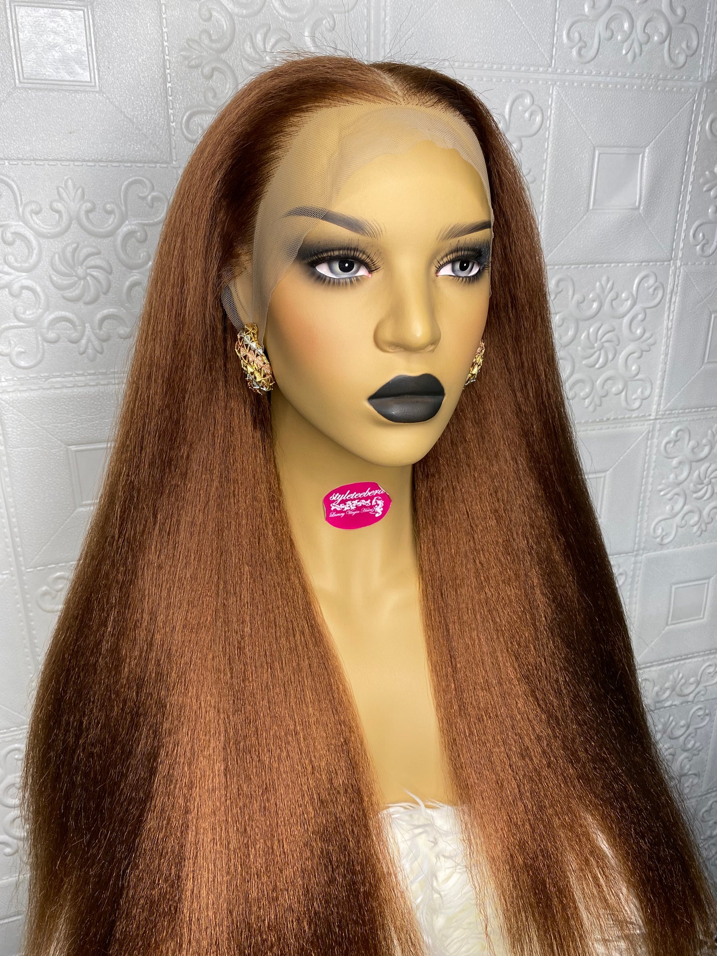 Havanah kinky straight wig(honey brown)