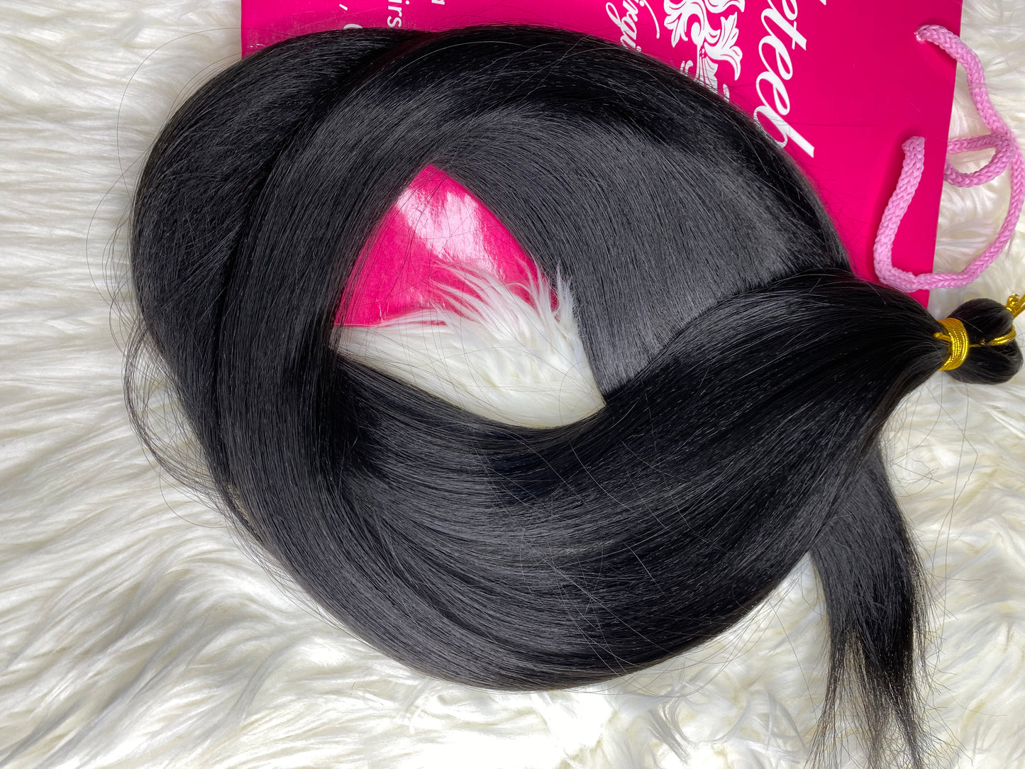 Bone straight braids hair extension #1B