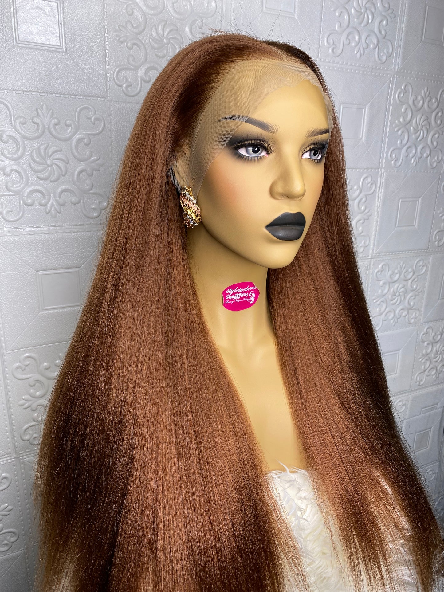 Havanah kinky straight wig(honey brown)