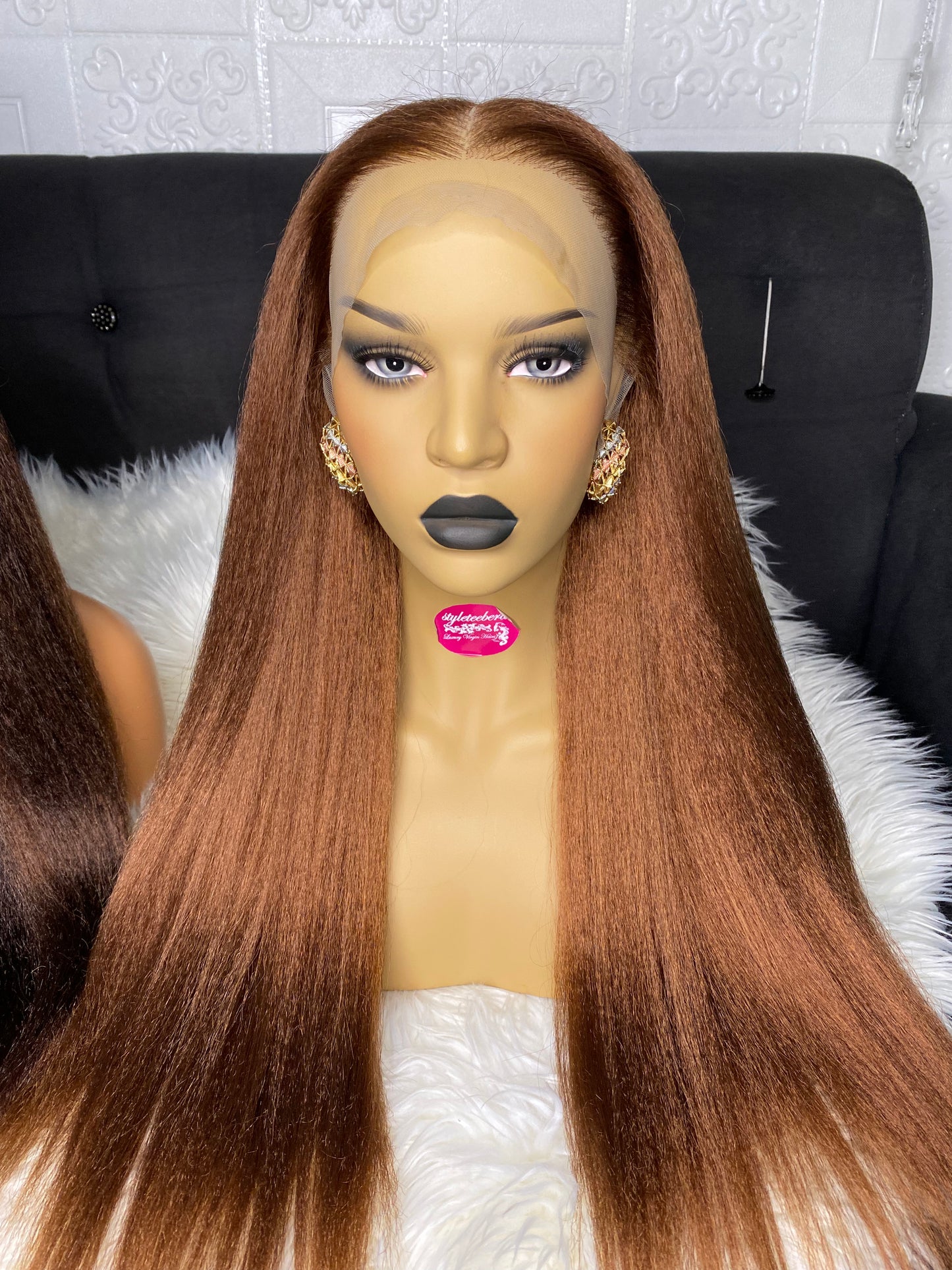 Havanah kinky straight wig(honey brown)