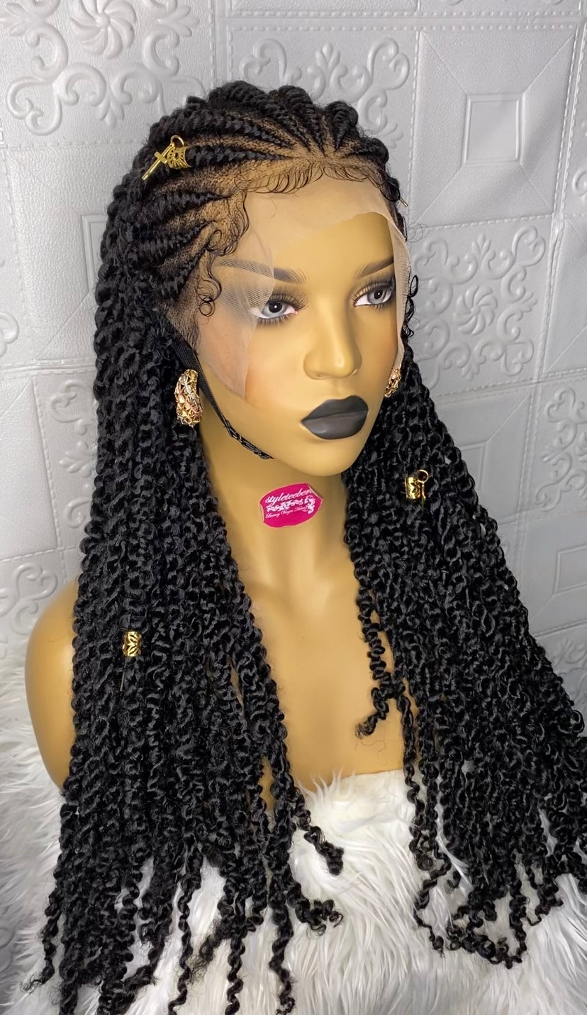 Chunky spring twist cornrows