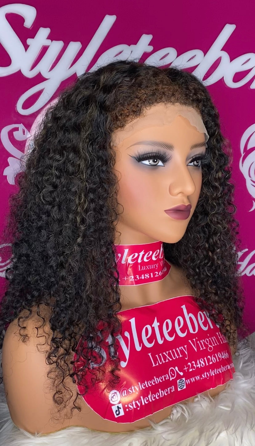 Loose curly with piano highlights