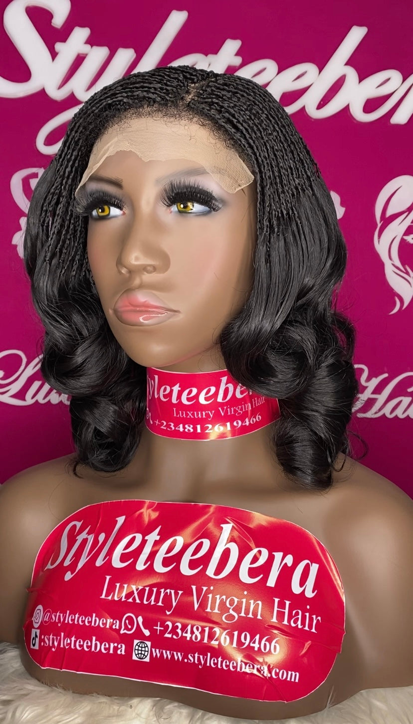 Teslyn micro braids + sew in unit(BLACK)