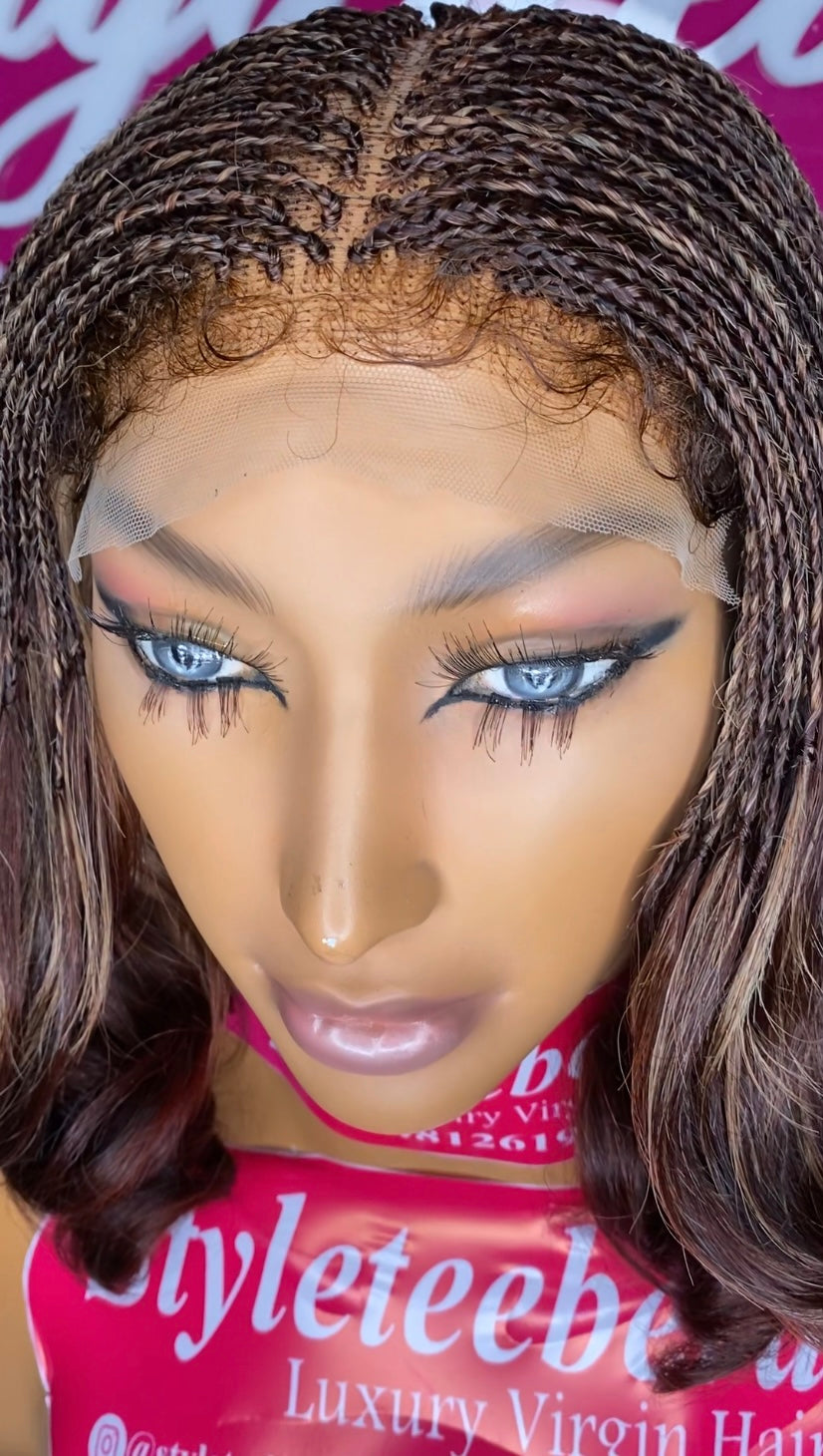 Teslyn micro braids + sew in unit(T-light and deep blond brown)