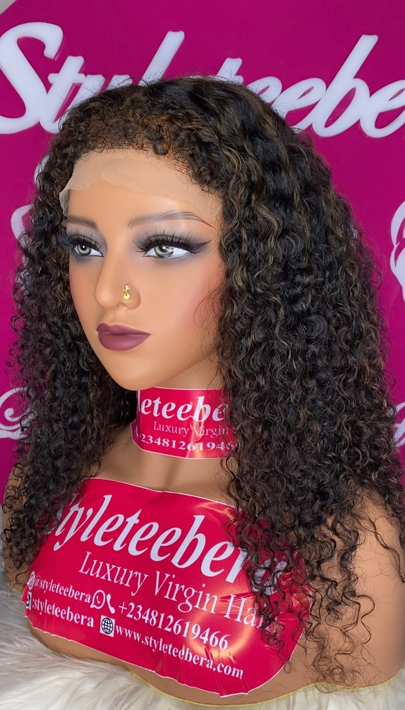 Loose curly with piano highlights