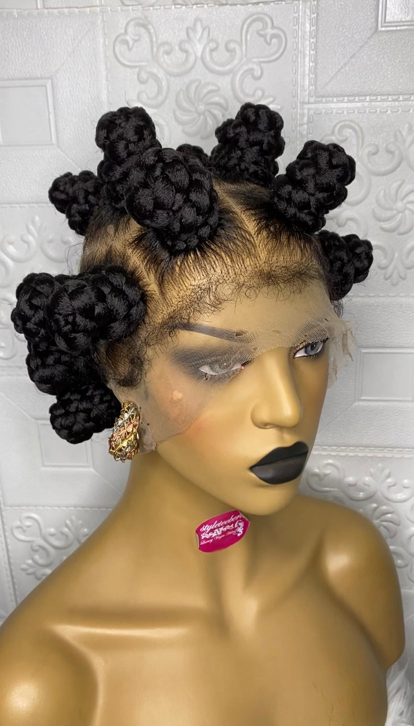 Bantu knots braid wig