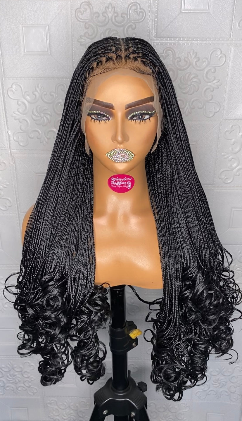 Premium French curly wig(black)