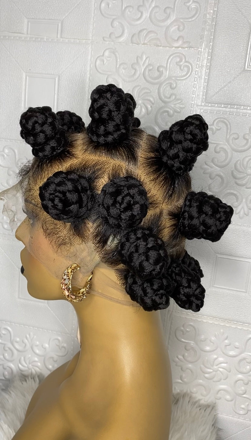 Bantu knots braid wig