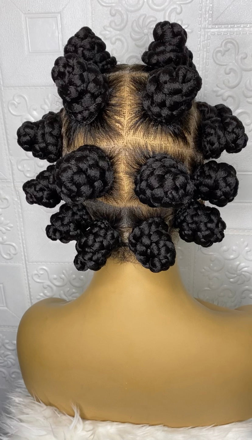 Bantu knots braid wig