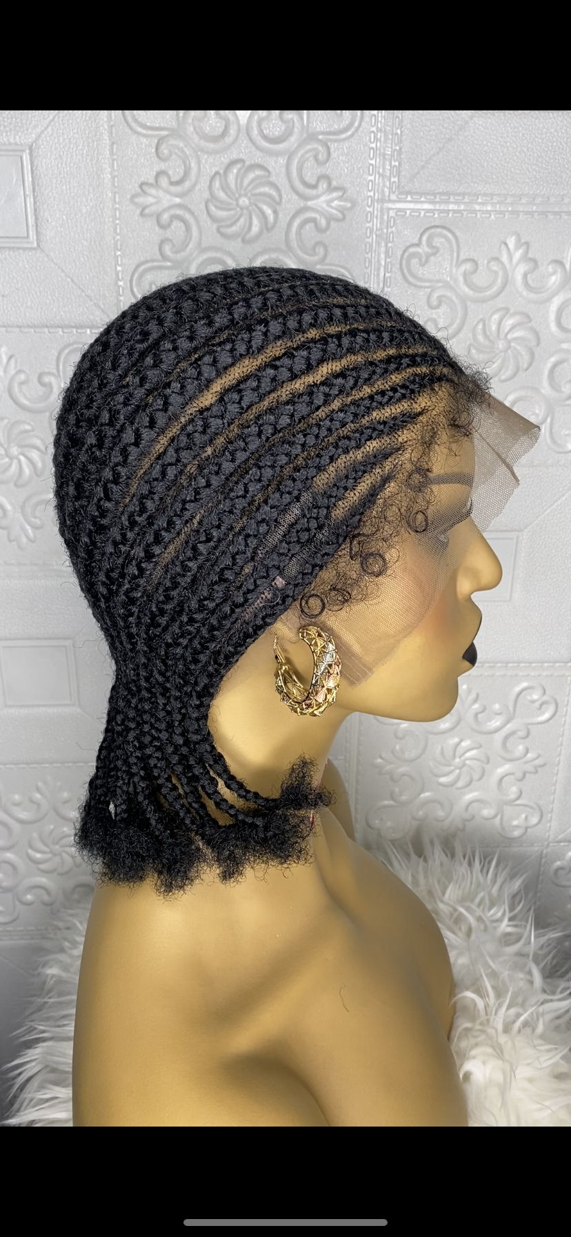 Full lace cornrow hybrid unit(Black)