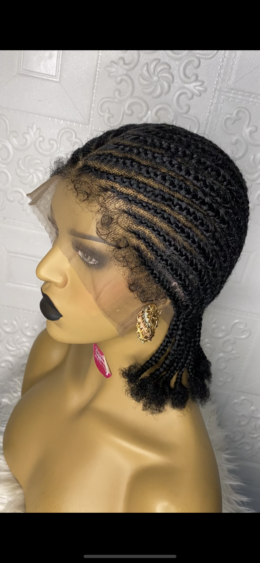 Full lace cornrow hybrid unit(Black)