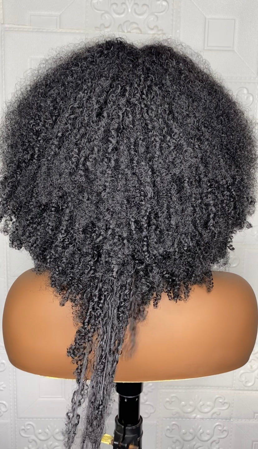 Tiny curly Afro(hybrid) wig