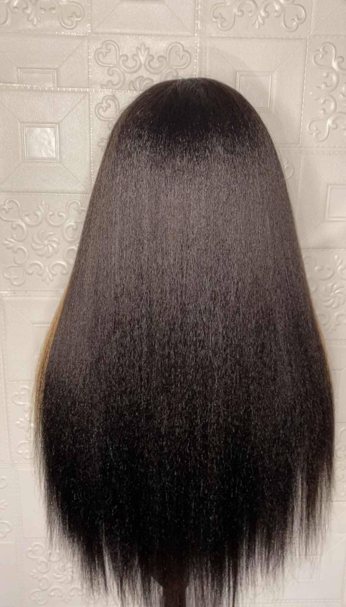 Havanah natural kinky straight wig(with blonde birthmark highlight)