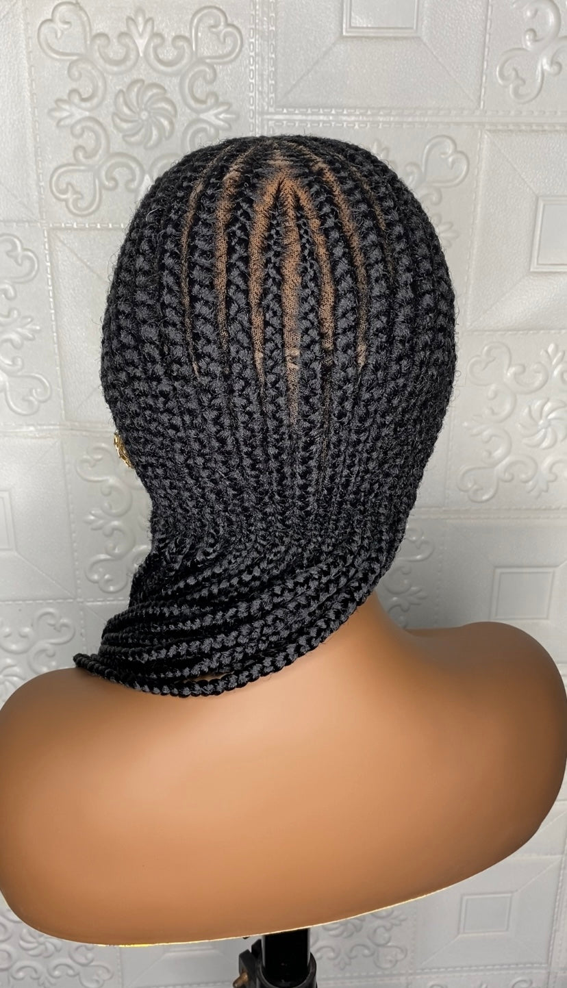 Full lace cornrow hybrid unit(Black)