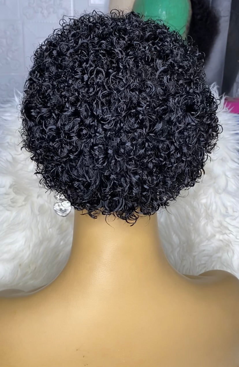 Low cut baby afro curly wig