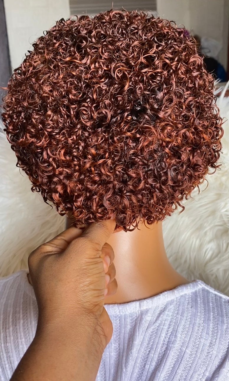 Low cut baby afro curly wig