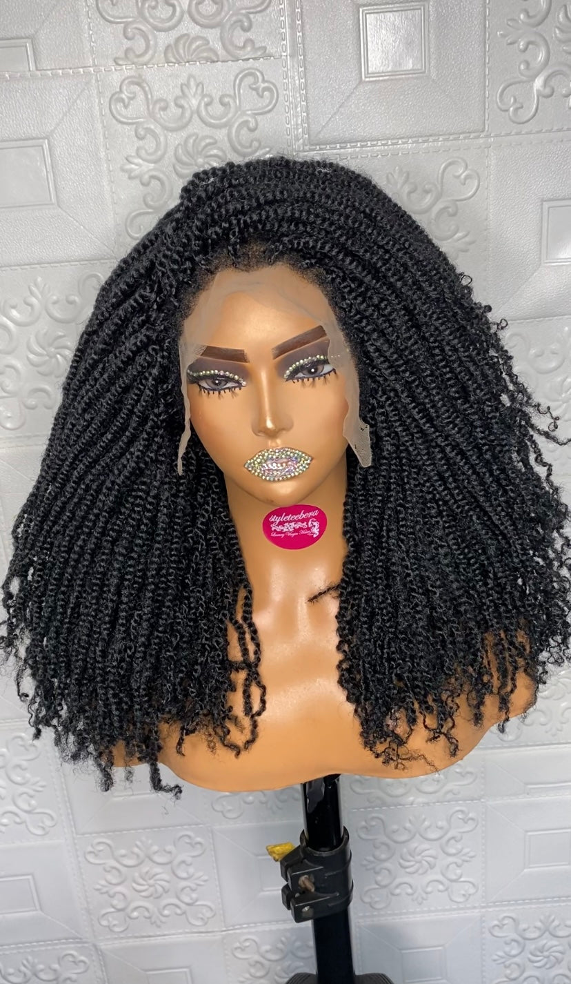 Ashabi natural fluffy kinky twist braid wig