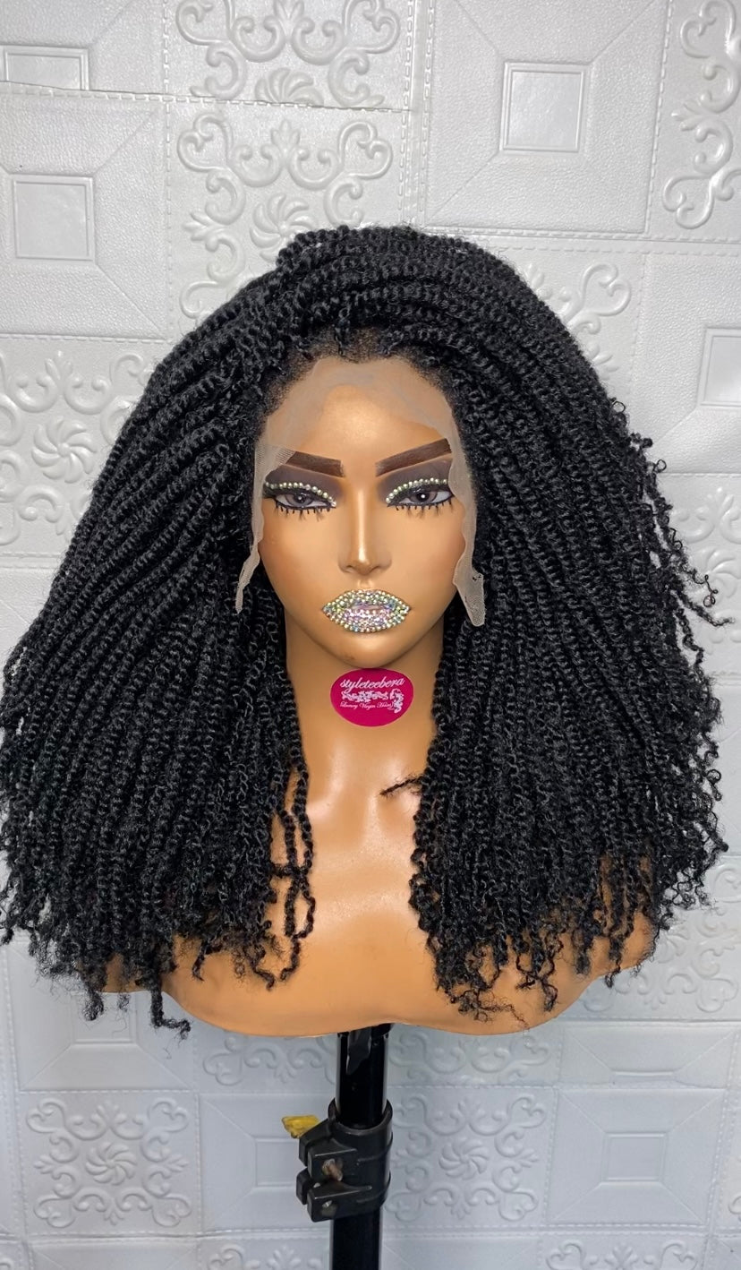 Ashabi natural fluffy kinky twist braid wig