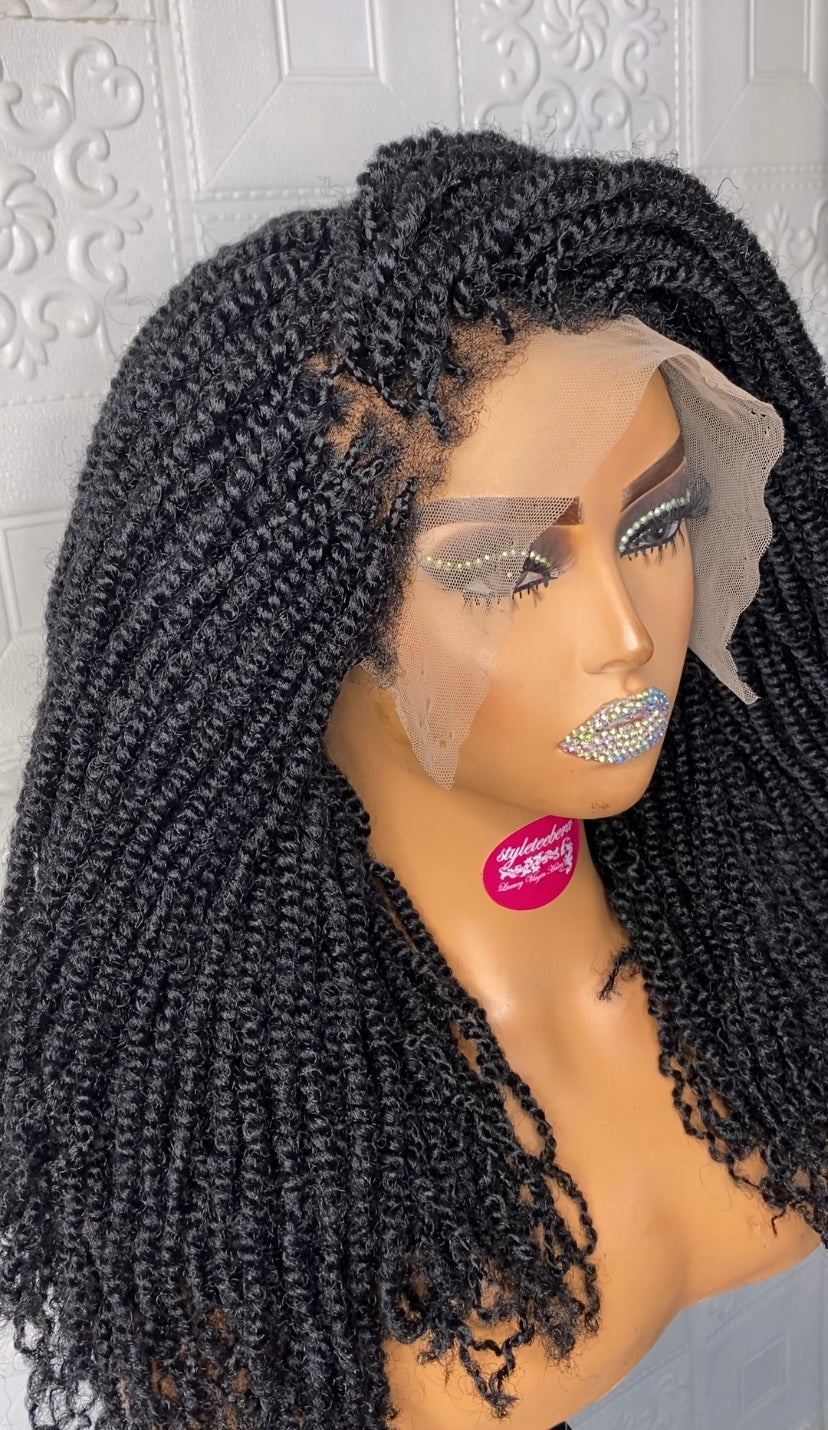 Ashabi natural fluffy kinky twist braid wig