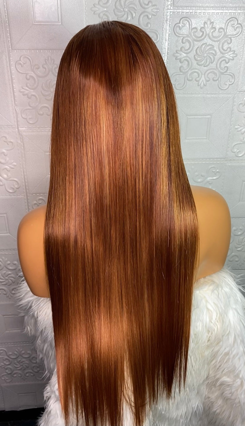 Remy straight human hair(cinnamon/ginger)